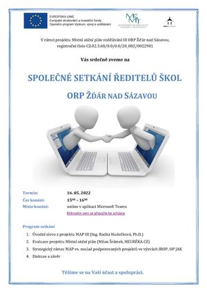 Společné setkání ředitelů škol ORP Žďár nad Sázavou
