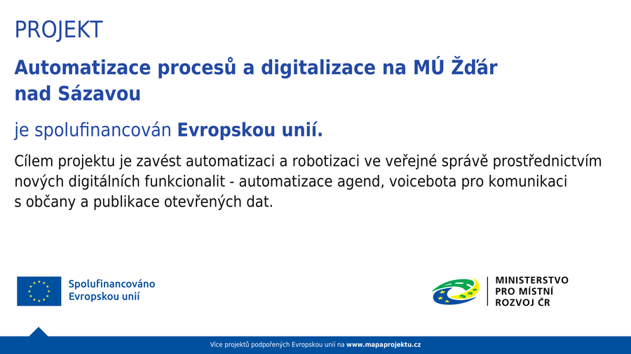 Automatizace procesů a digitalizace ve městě Žďár nad Sázavou