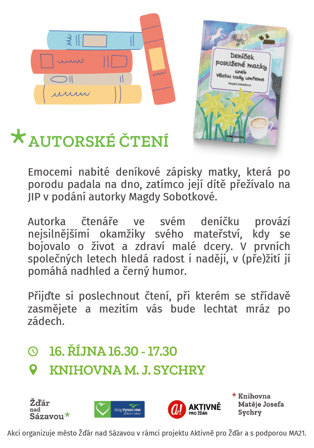 AUTORSKÉ ČTENÍ: Deníček postižené matky aneb všichni tady umřeme