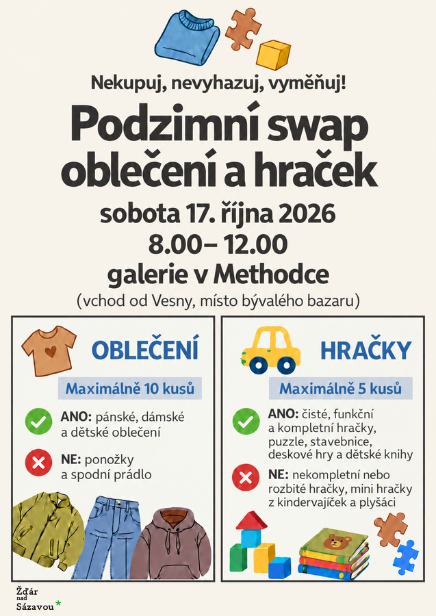 Podzimní swap oblečení a hraček
