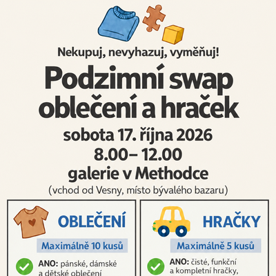 Podzimní swap oblečení a hraček