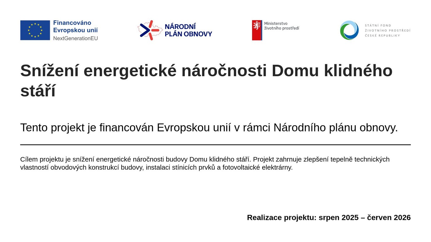 Snížení energetické náročnosti Domu klidného stáří